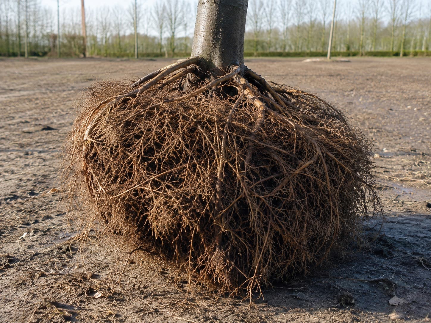 Wortelkluit van een boom tijdens groeiplaats- en bewortelingsonderzoek
